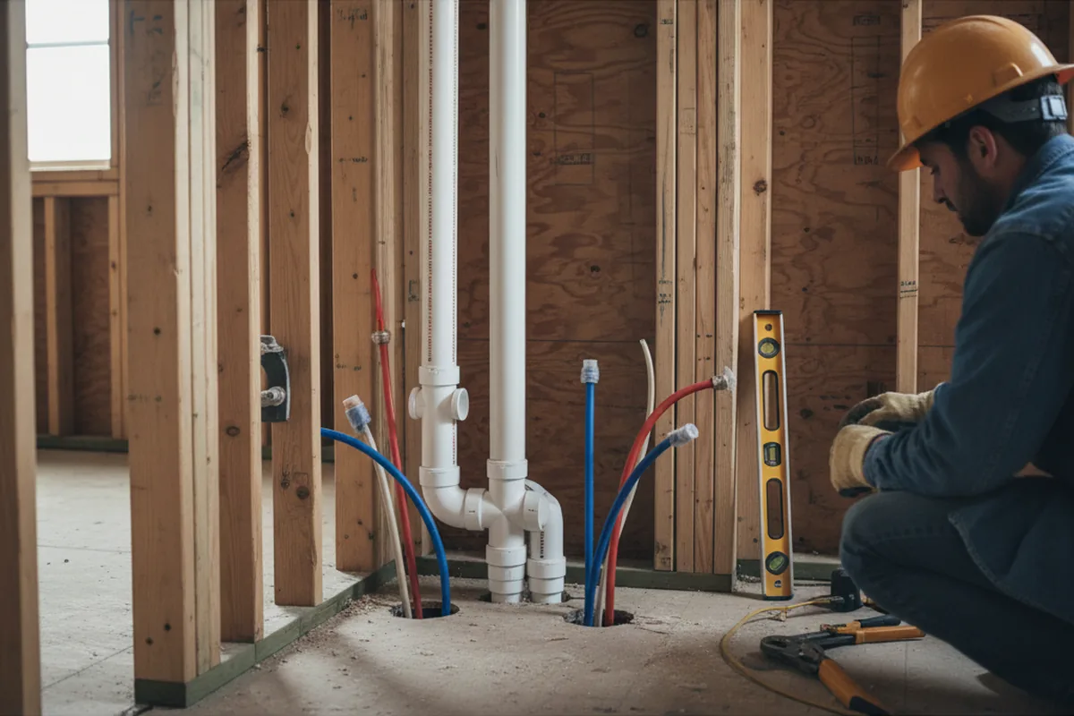 Drain and supply rough-in during Sump Pump Repair in Belleair Beach